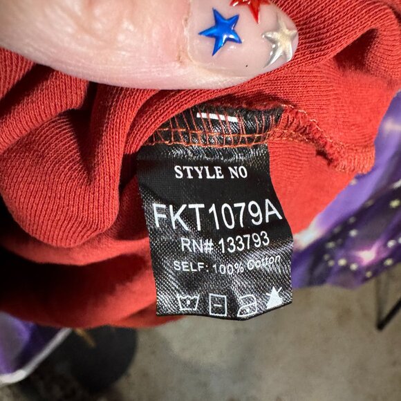 POL Clothing - Star Hooded Top with Mixed Matrerial - Red, Blue - L - Picture 4 of 7